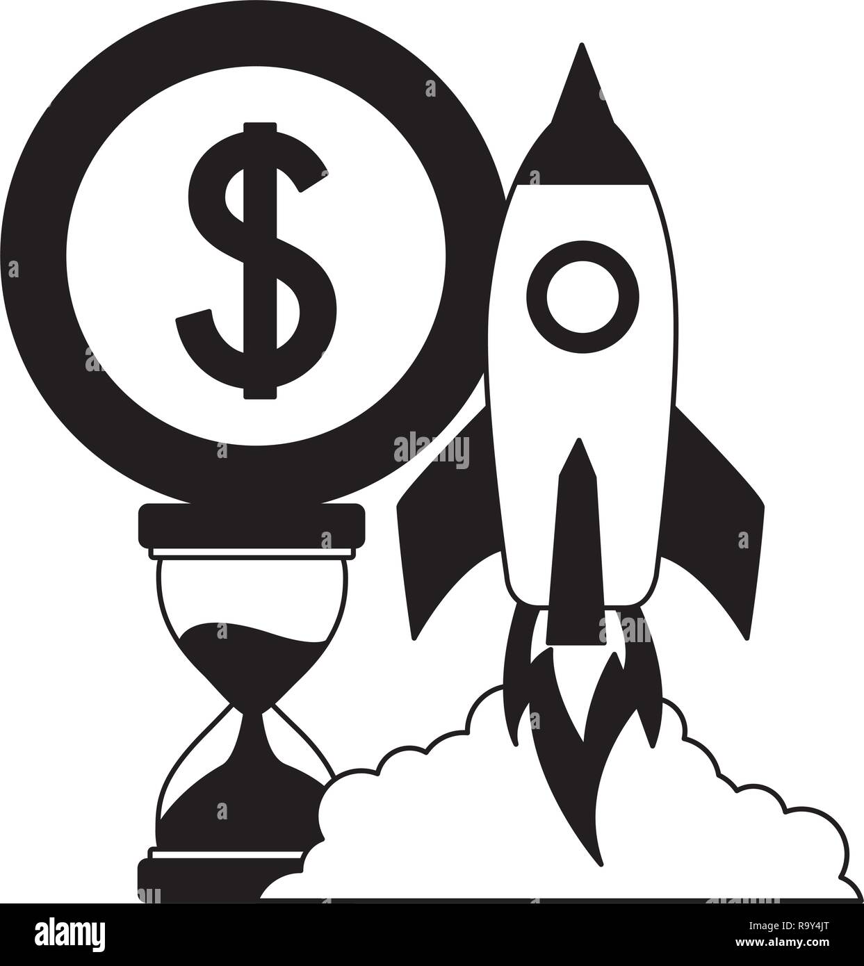 business rocket clock coin money Stock Vector Image & Art - Alamy