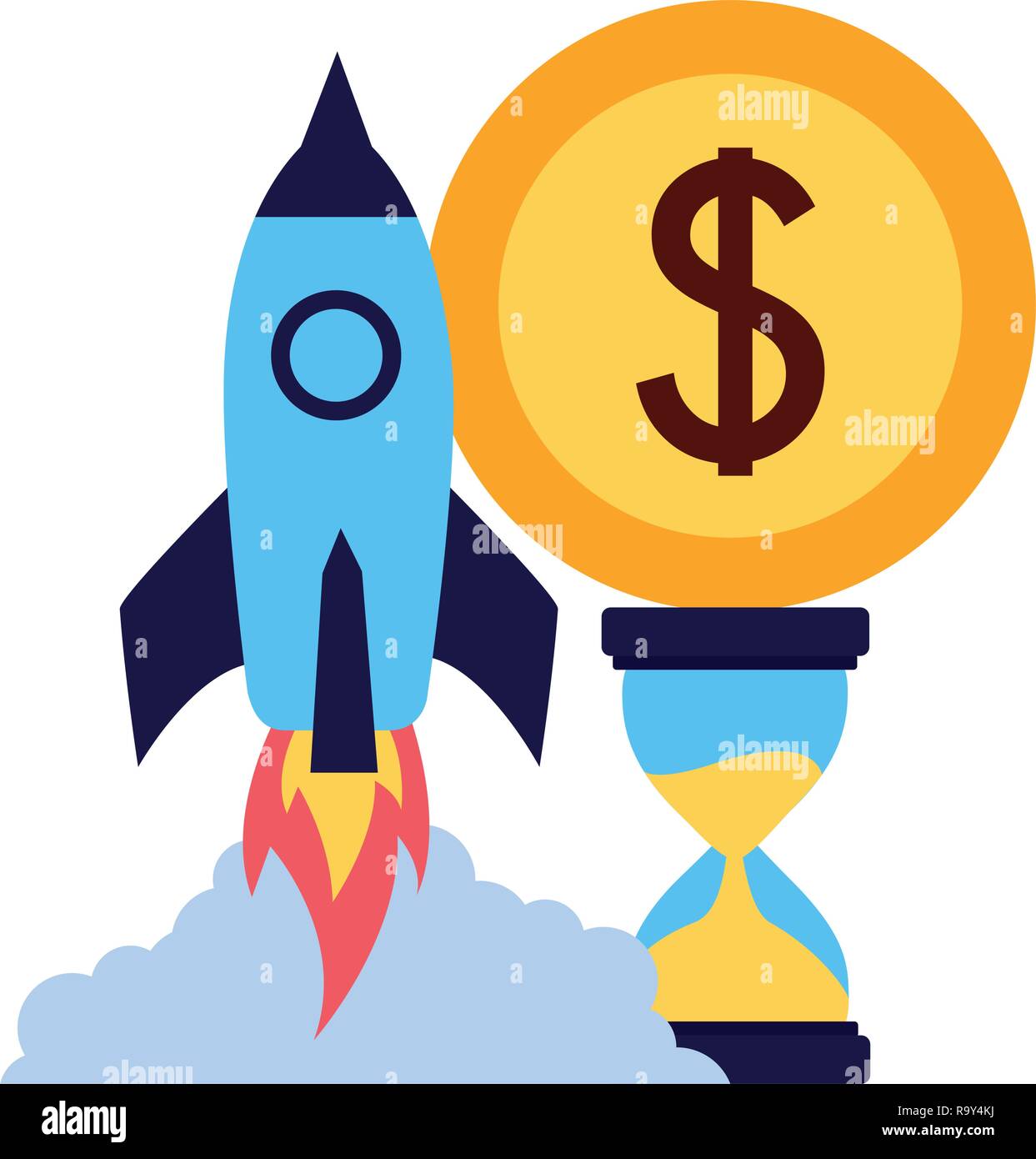 business rocket clock coin money Stock Vector Image & Art - Alamy