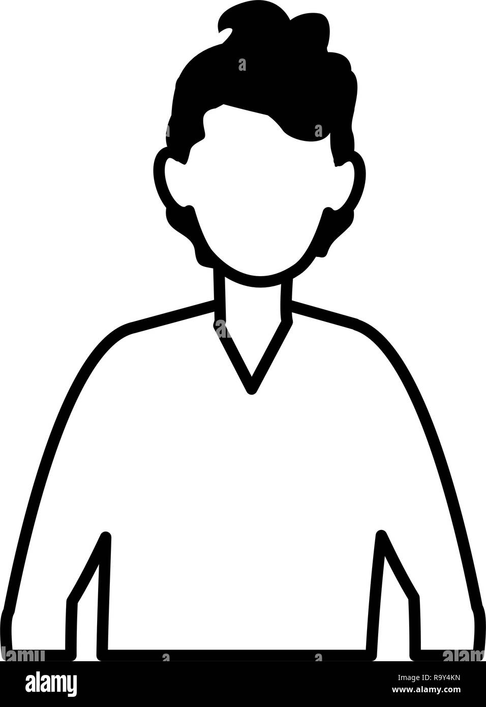 Avatar man with casual clothes over white background, vector