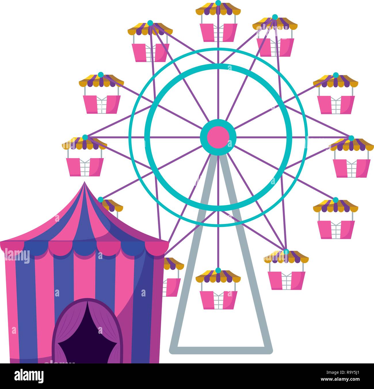 circus tent with ring and wheel vector illustration design Stock Vector  Image & Art - Alamy