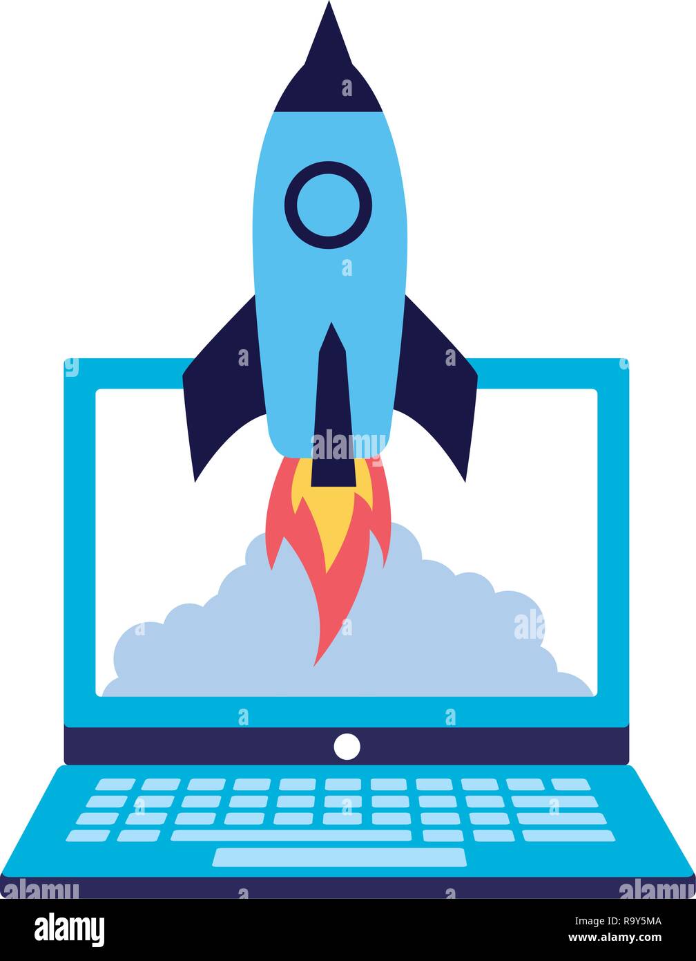 business laptop rocket Stock Vector Image & Art - Alamy