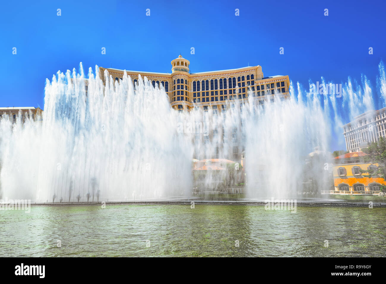 Las Vegas, Nevada, USA - September 16, 2018: Main street of Las Vegas is the Strip. Casino Bellagio. Stock Photo