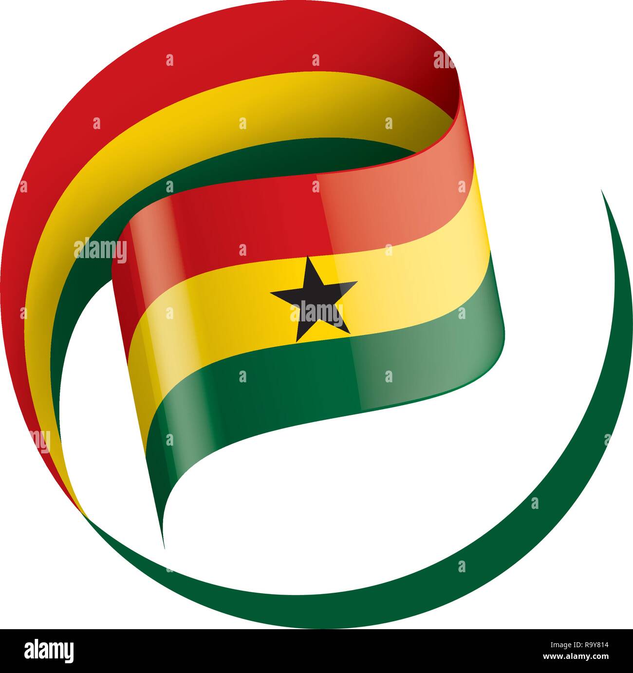 Ghana flag, vector illustration on a white background Stock Vector