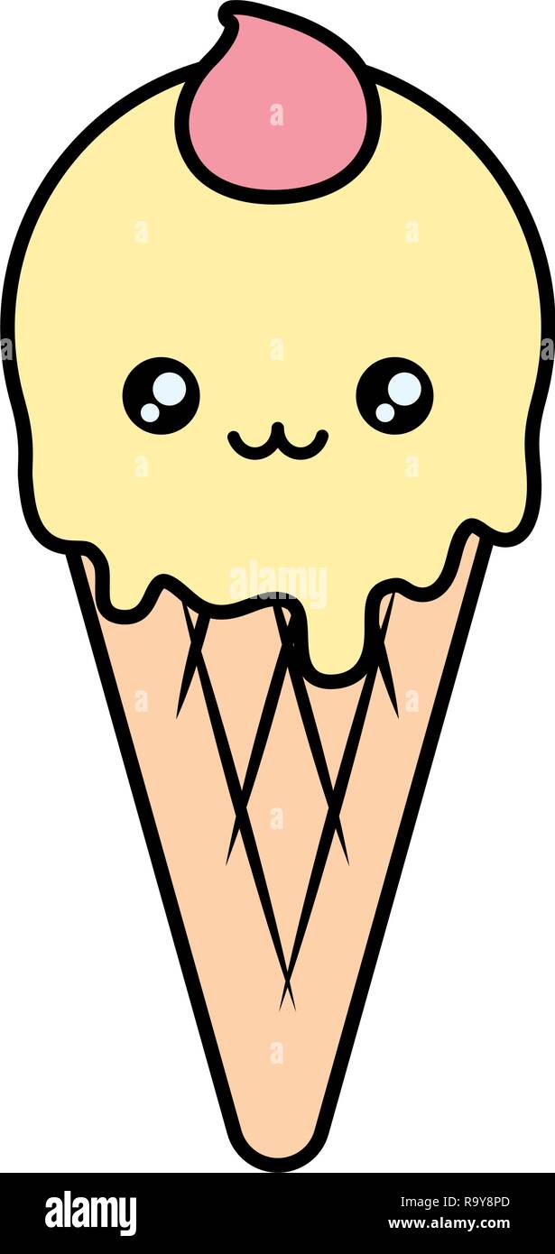 Food cute ice cream cone love paper drawing Vector Image-saigonsouth.com.vn