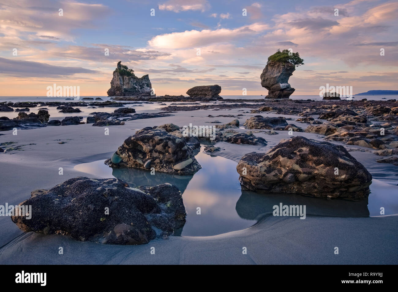 Motukiekie Beach, Greymouth, South Island, New Zealand Stock Photo