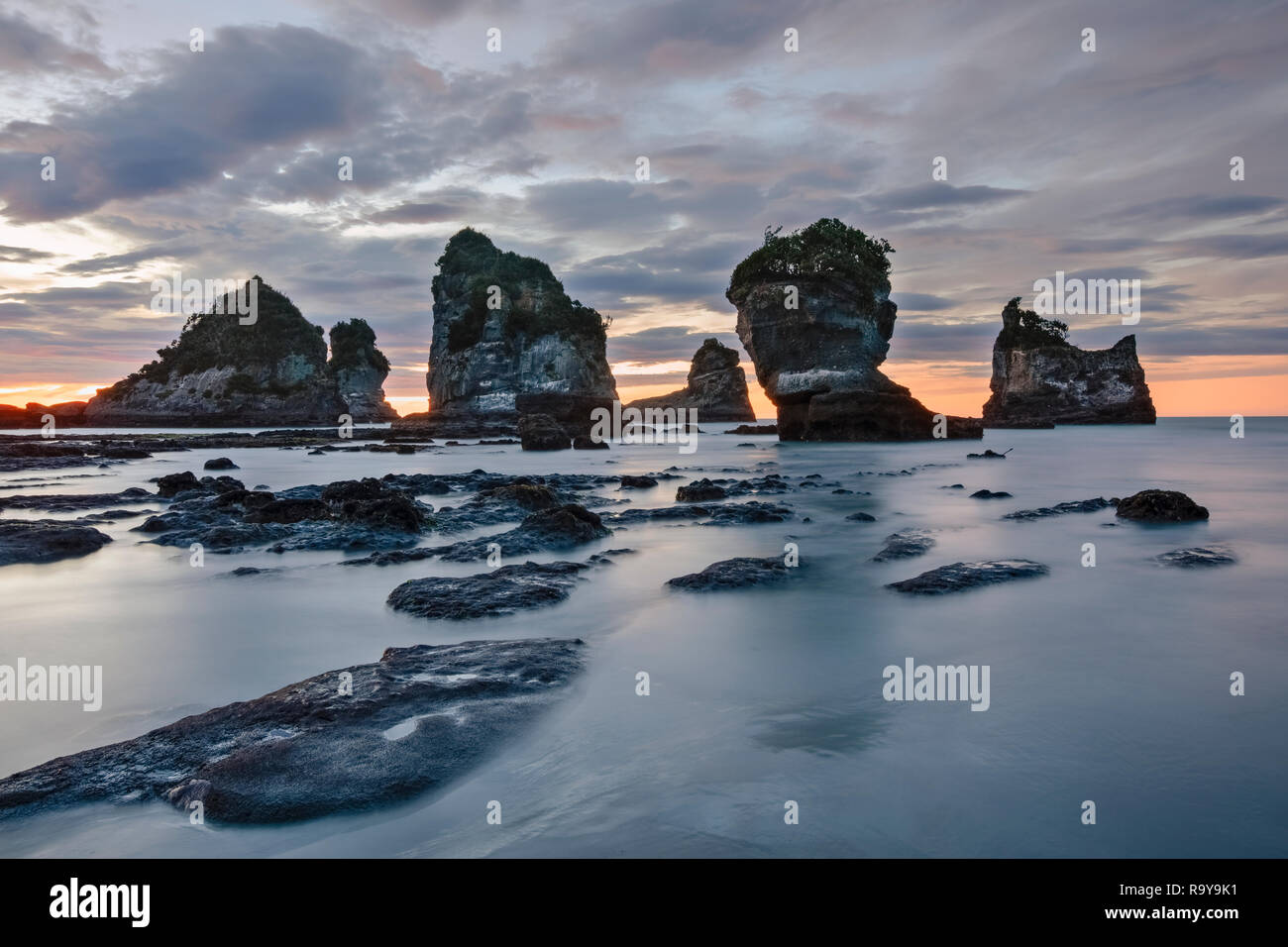 Motukiekie Beach, Greymouth, South Island, New Zealand Stock Photo