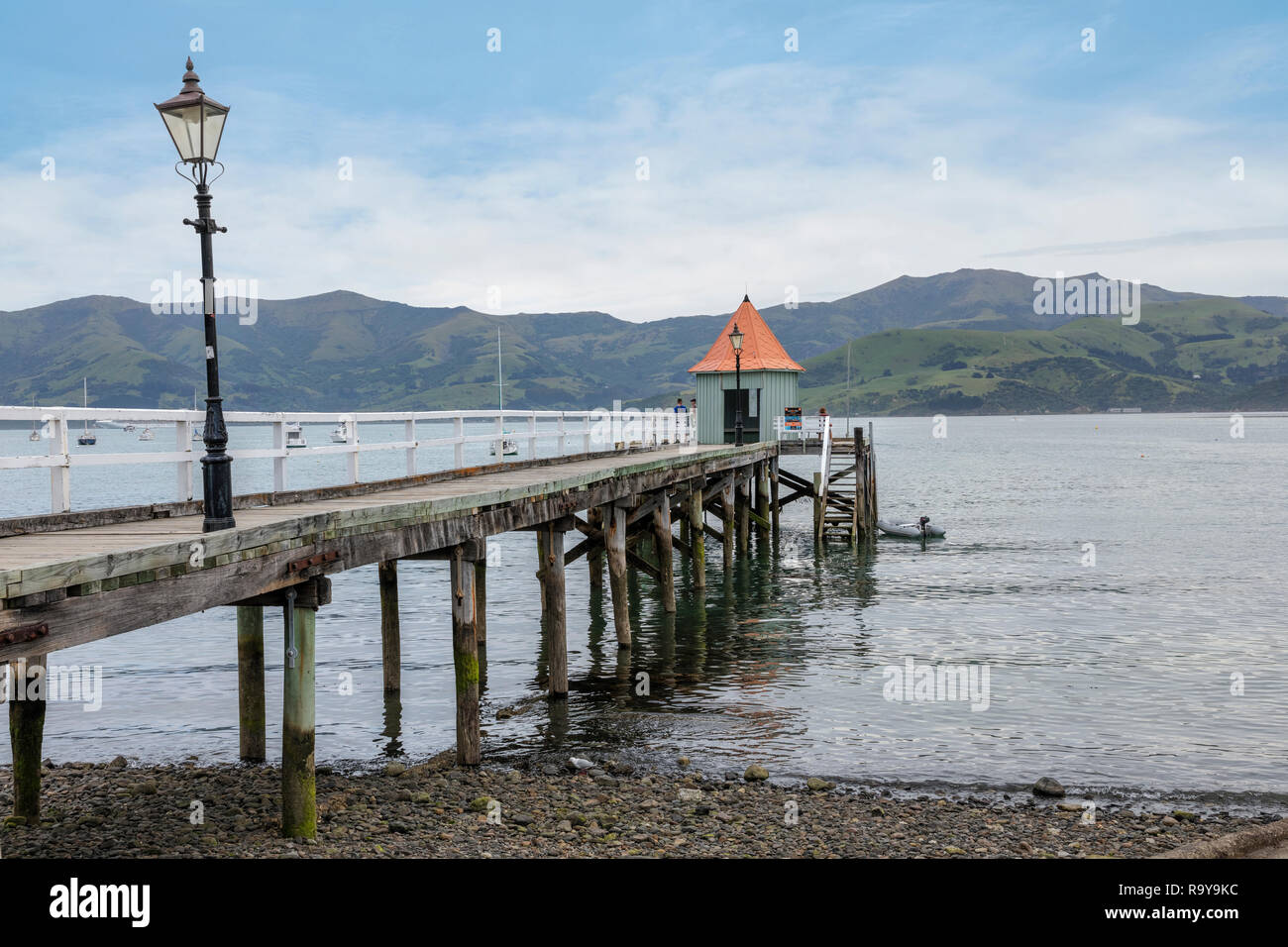 Akaroa, Bank Peninsula, Christchurch, South Island, New Zealand Stock Photo