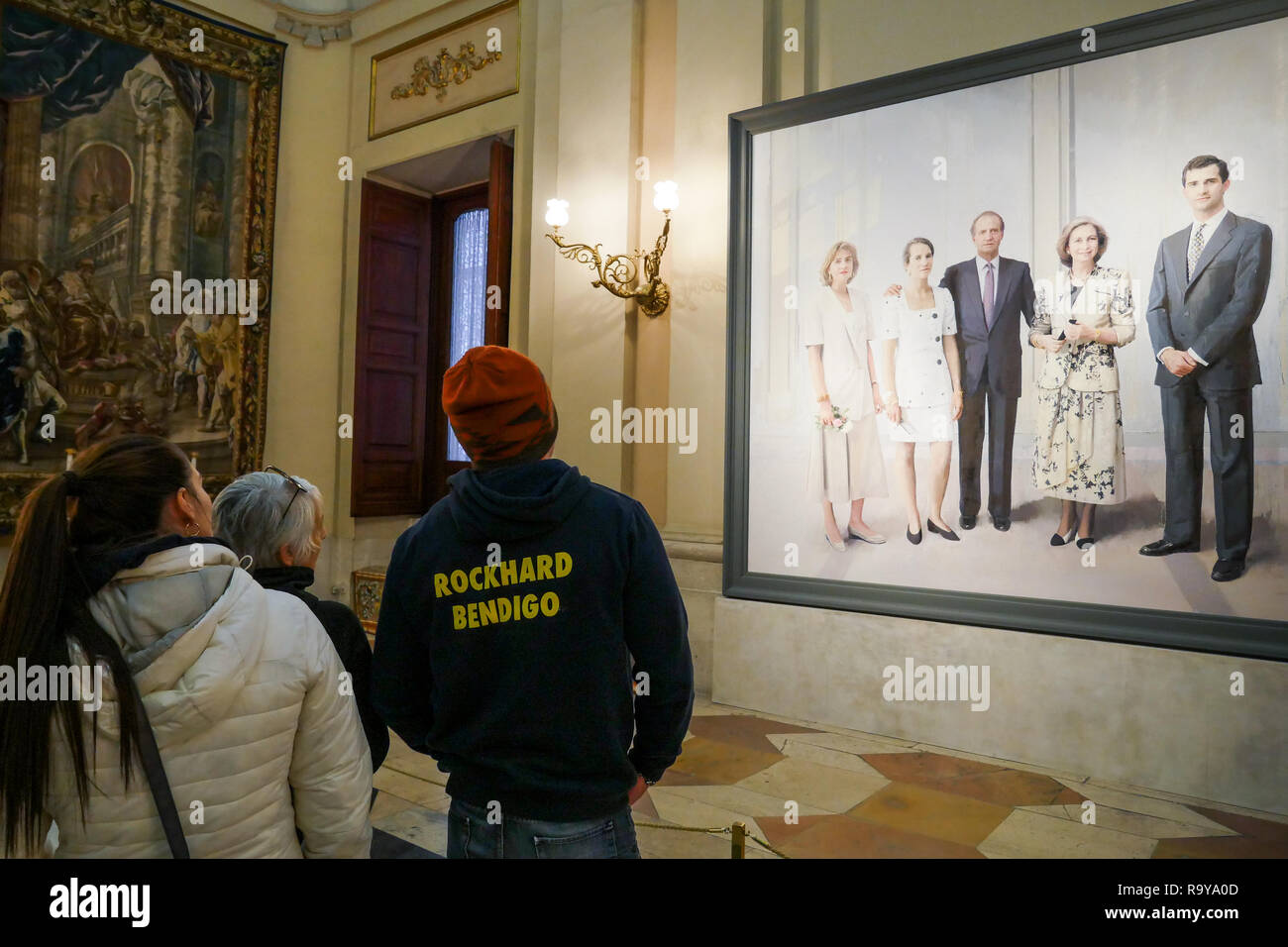 Spanish Royal family, Royal Palace - Palazo Real, Madrid, Spain Stock