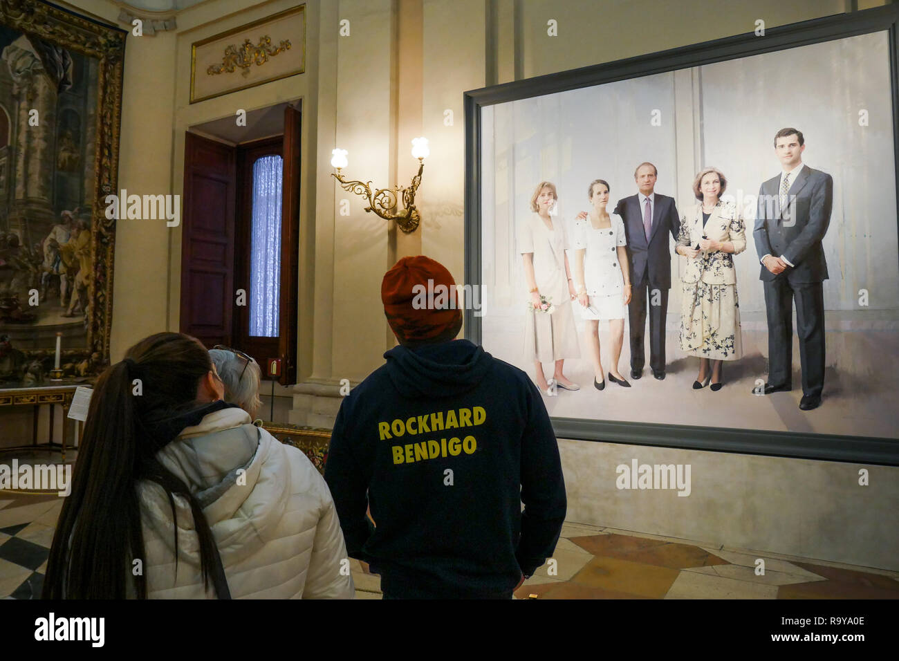Spanish Royal family, Royal Palace - Palazo Real, Madrid, Spain Stock
