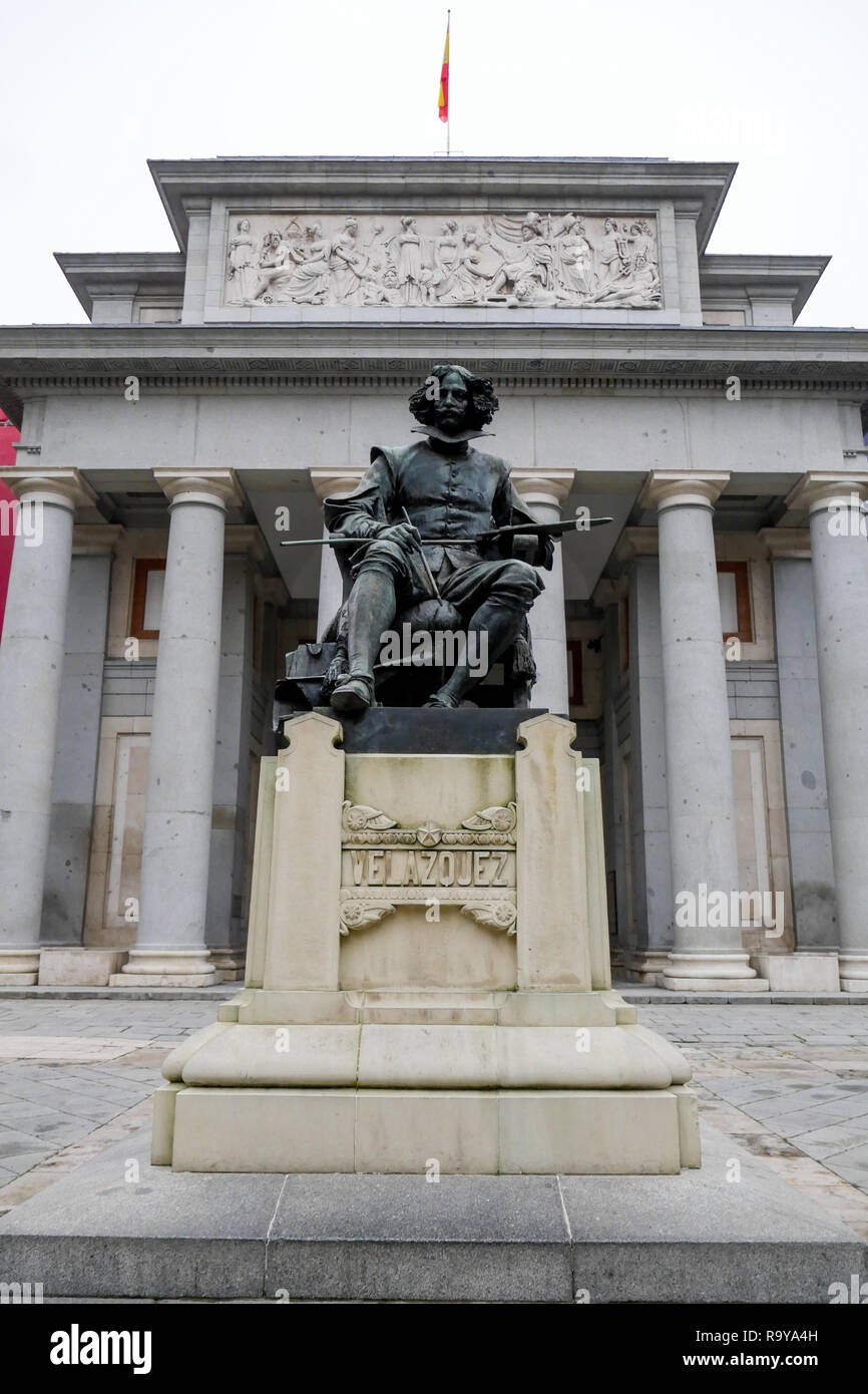 Velazquez statue, Prado Museum - Museo del Prado, Madrid, Spain Stock Photo
