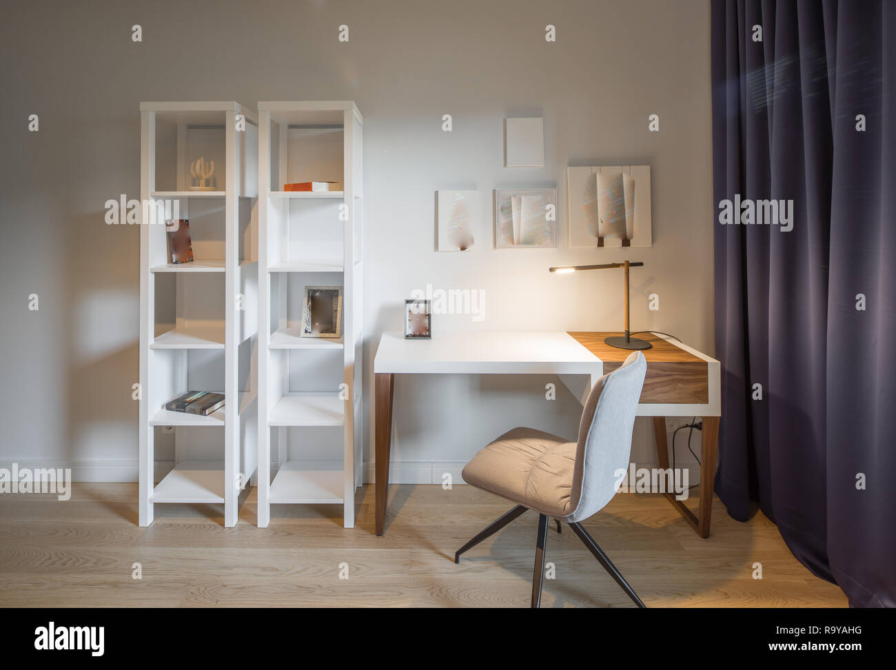 Cabinet Work Room Work Desk Interior And Design Stock