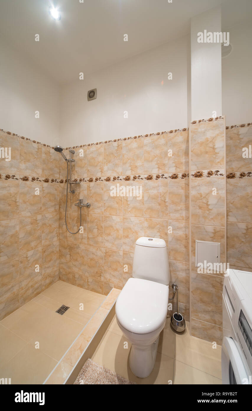 Bathroom, toilet, wc in small flat Stock Photo - Alamy