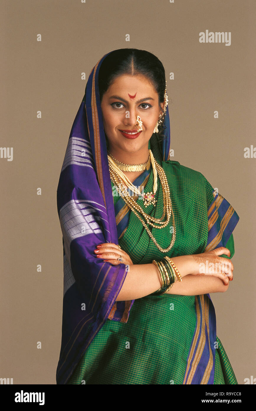 Marathi Saree Stock Photos - Free & Royalty-Free Stock Photos from  Dreamstime