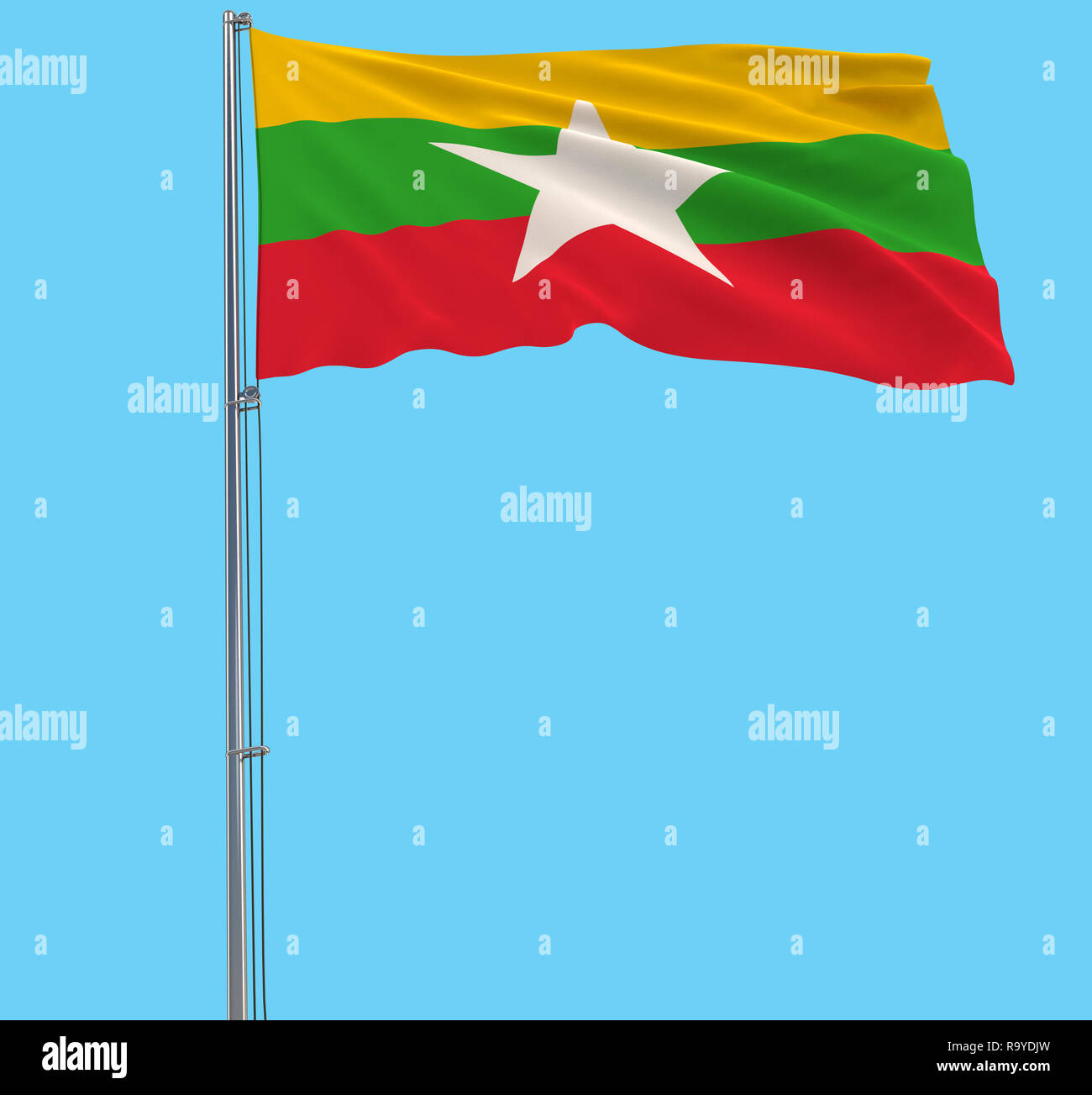 3d flag myanmar hi-res stock photography and images - Alamy