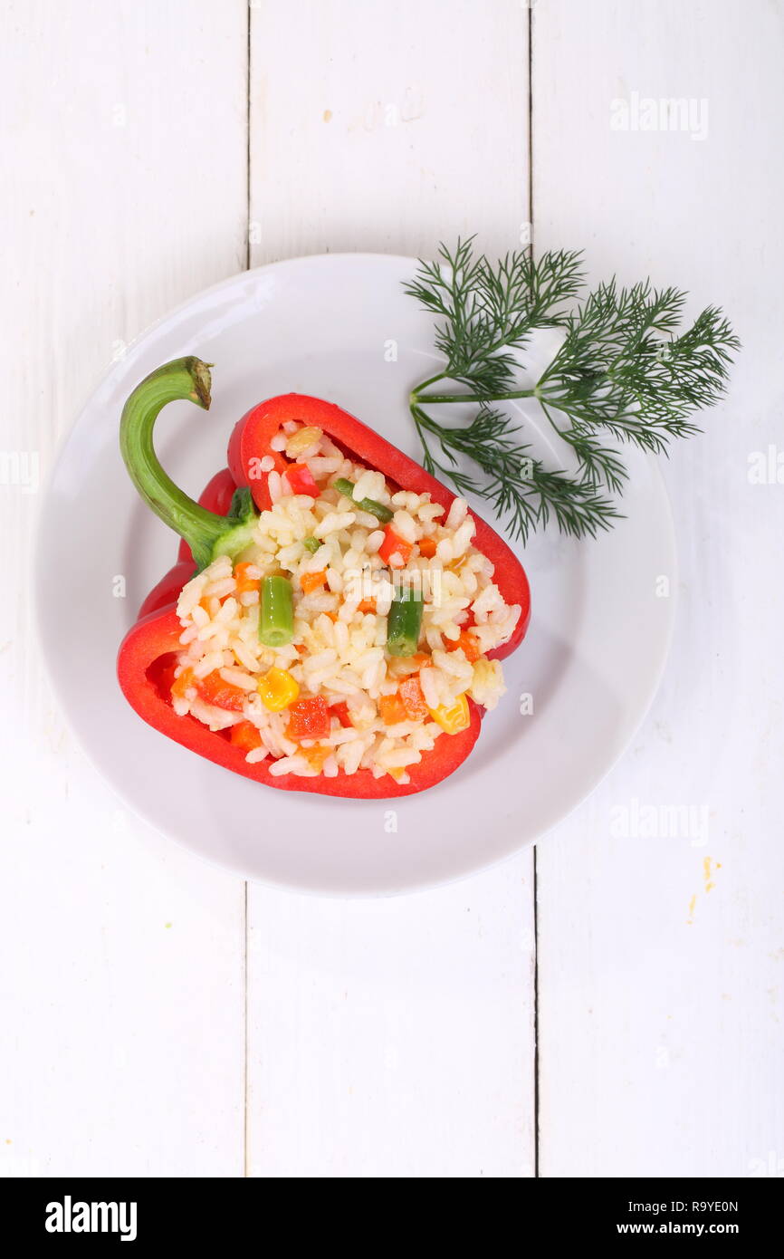 Pepper stuffed with meat and rice Stock Photo - Alamy