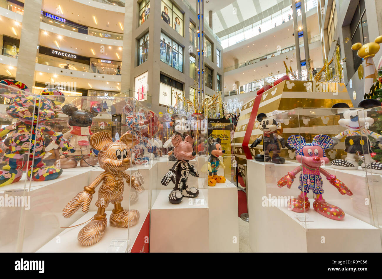 KL,Malaysia Dec 29,2018 Mickey Mouse's figurines Christmas