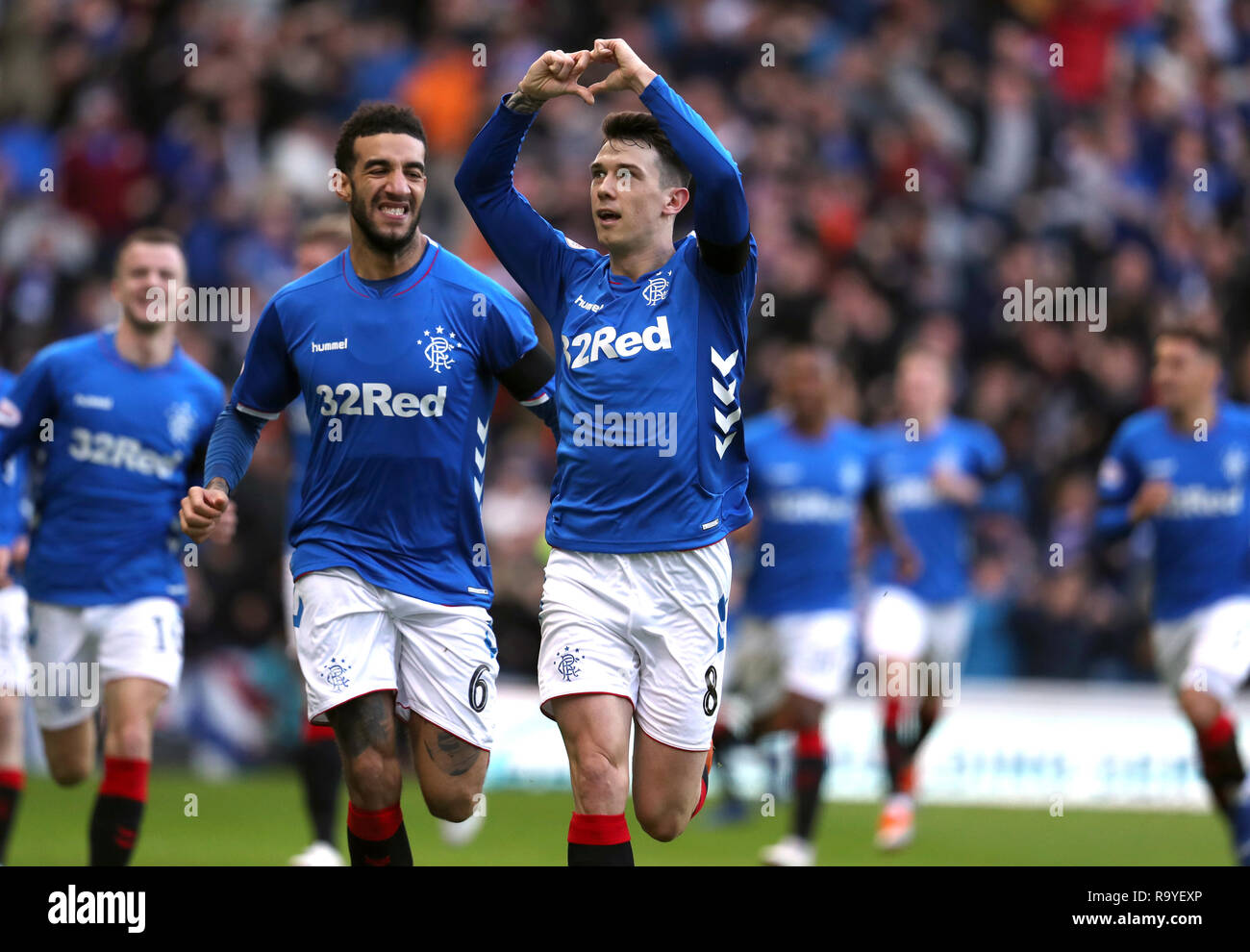 Rangers' Ryan Jack (centre) celebrates scoring his side's first goal of ...