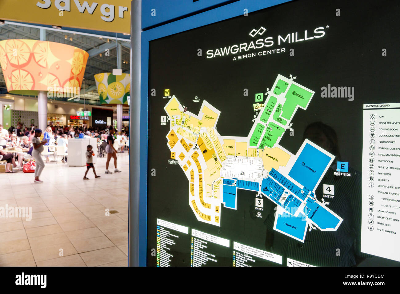 Fort Ft. Lauderdale Florida,Sunrise,Sawgrass Mills mall,directory map floor  plan,visitors travel traveling tour tourist tourism landmark landmarks cul  Stock Photo - Alamy