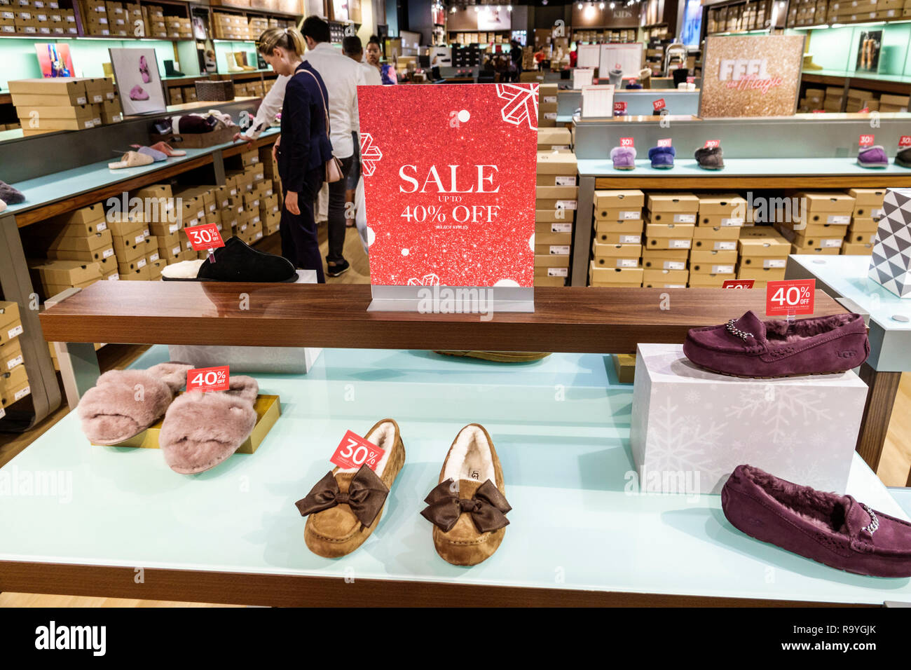 Fort Ft. Lauderdale Florida,Sunrise,Sawgrass Mills mall,UGG Australia  Company Store,product products display sale,promotion 40% discount,visitors  trav Stock Photo - Alamy
