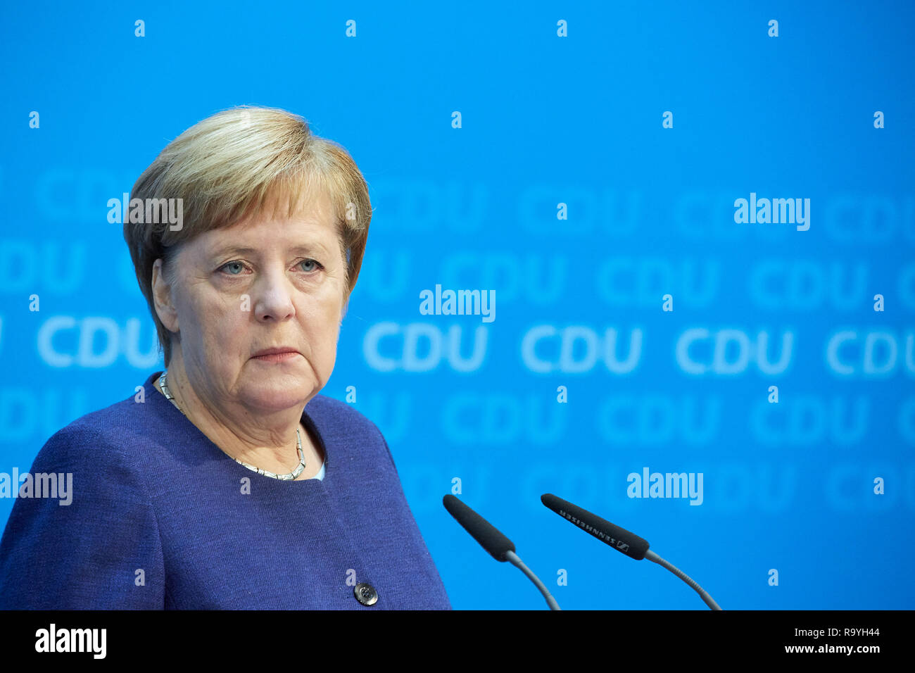 05.11.2018, Berlin, Deutschland - Angela Merkel - Vorsitzende der CDU Deutschlands bei einer Pressekonferenz. 00R181105D066CARO.JPG [MODEL RELEASE: NO Stock Photo