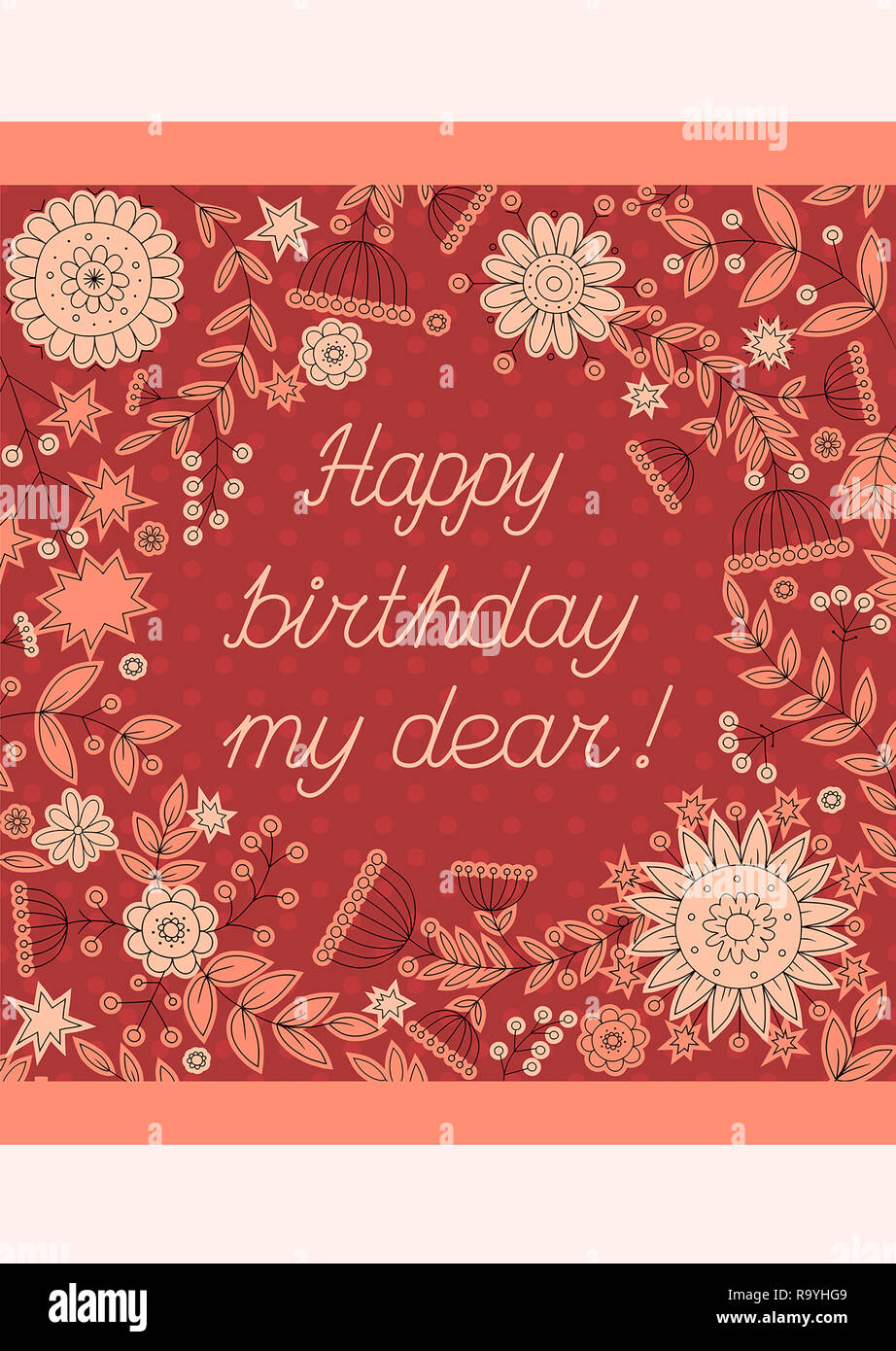 Birthday. Greeting card. Happy birthday. Birthday illustration Stock