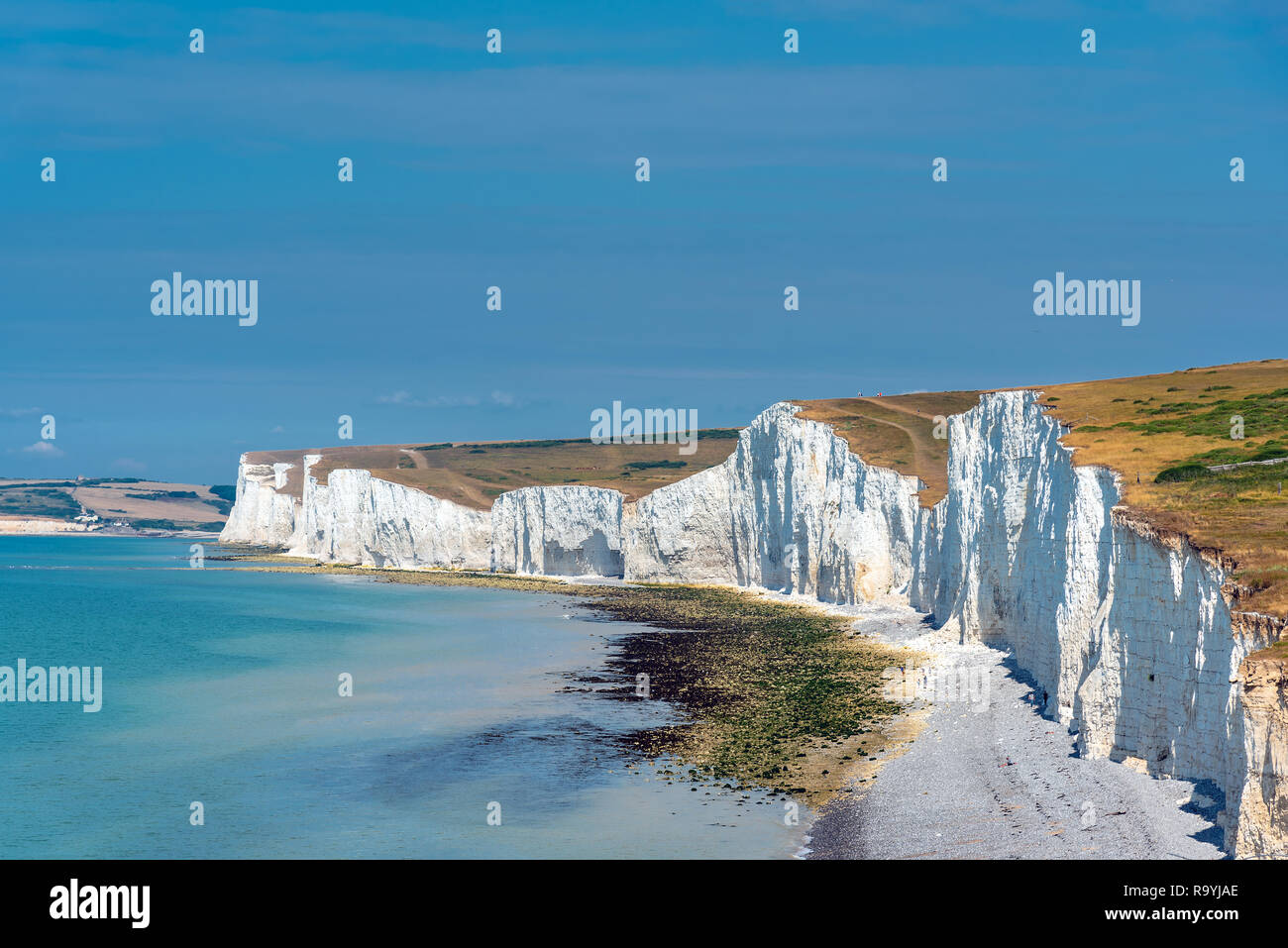 The white chalk cliffs at the south coast of England Stock Photo Alamy