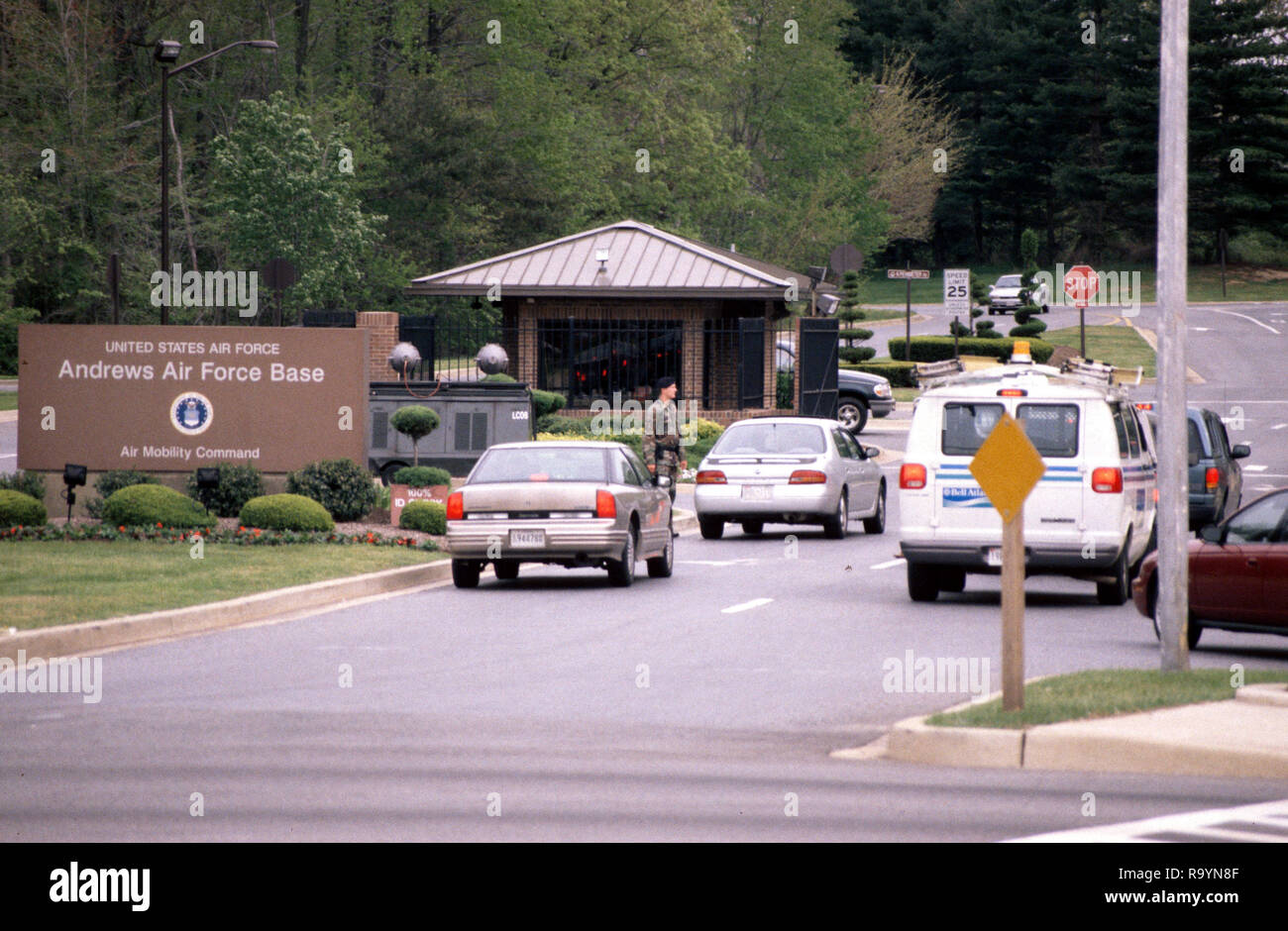 Entrance to Andrews Air Force Base Stock Photo