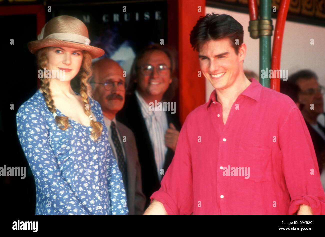 HOLLYWOOD, CA - JUNE 28: Actress Nicole Kidman and actor Tom Cruise attend hand and footprint ceremony for Tom Cruise on June 28, 1993 at Mann's Chinese Theatre in Hollylwood, California. Photo by Barry King/Alamy Stock Photo Stock Photo