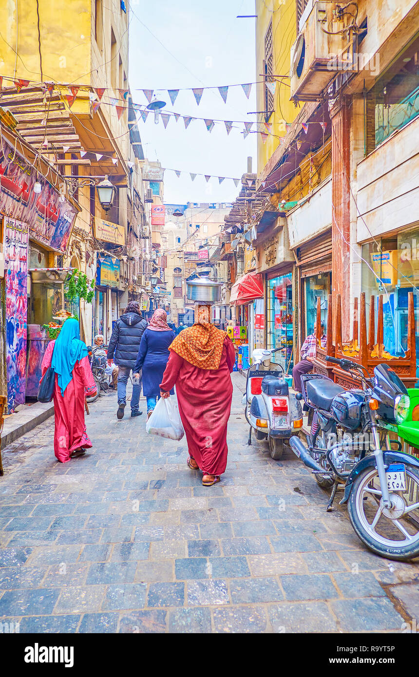 CAIRO, EGYPT DECEMBER 20, 2017 The egyptian women in traditional