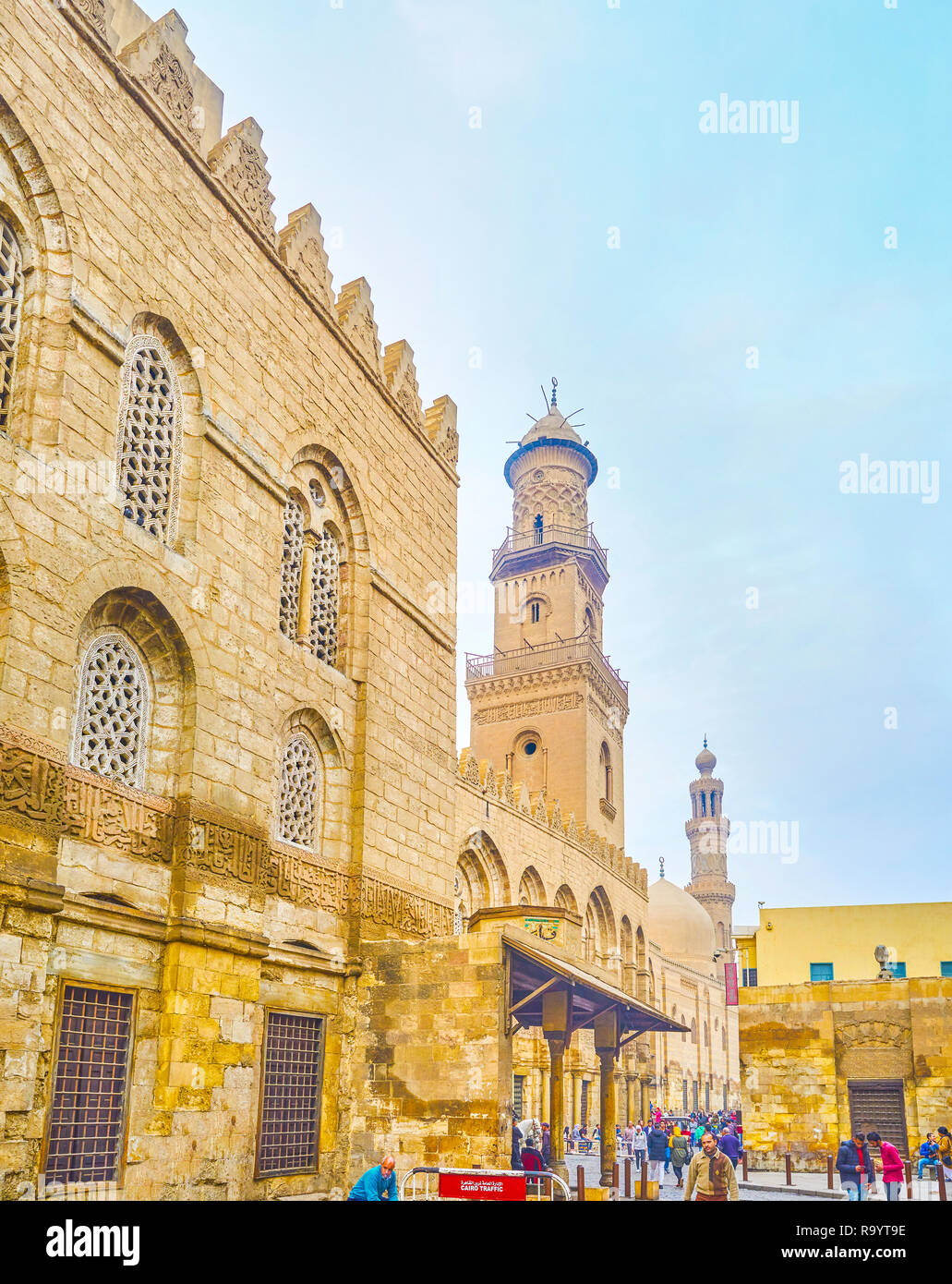 CAIRO, EGYPT - DECEMBER 20, 2017: The Al-Muizz is one of the oldest streets in Cairo with the biggest amount of historical landmarks, on December 20 i Stock Photo