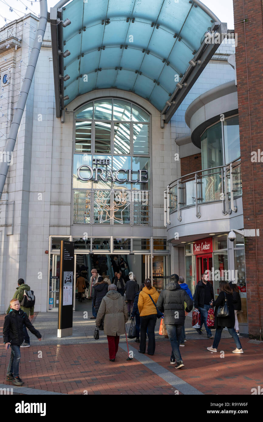 Oracle shopping centre in Reading, UK, entrance Stock Photo