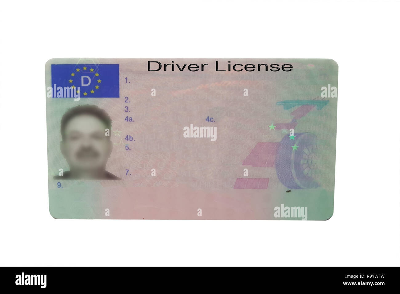Driving license identity card isolated. Plastic ticket of flat driver license in Germany Stock Photo