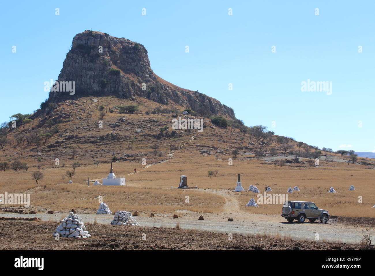 Isandlwana battle site, KwaZulu-Natal, South Africa, where the British Army fought the Zulus on 22nd January 1879 and suffered a major defeat. Stock Photo