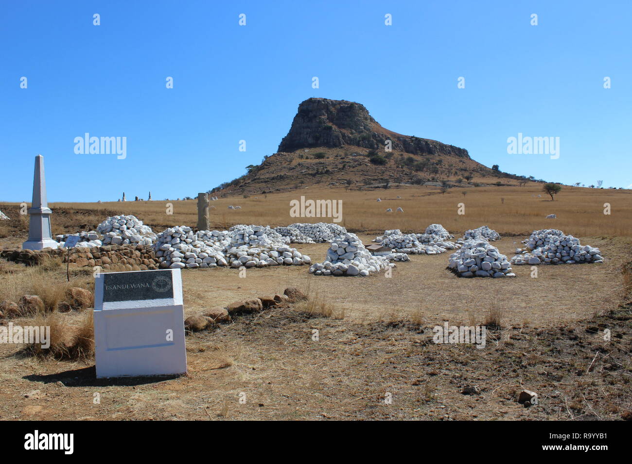 Memorial to the British soldiers killed at the Battle of Isandlwana ...