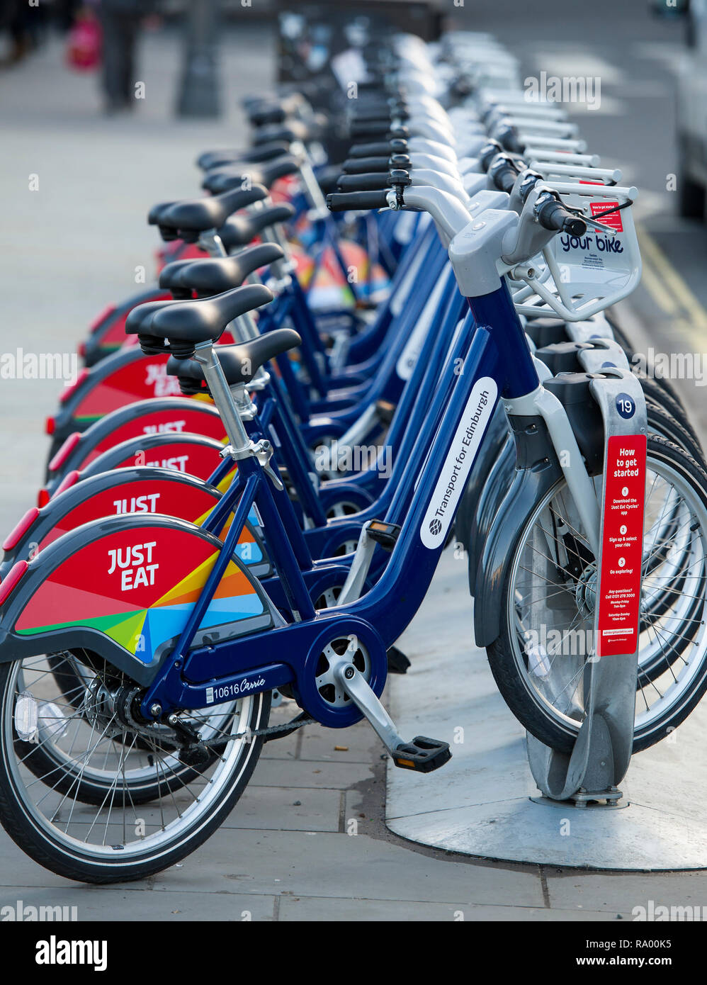 Just Eat sponsored bike hire part of the Transport for Edinburgh