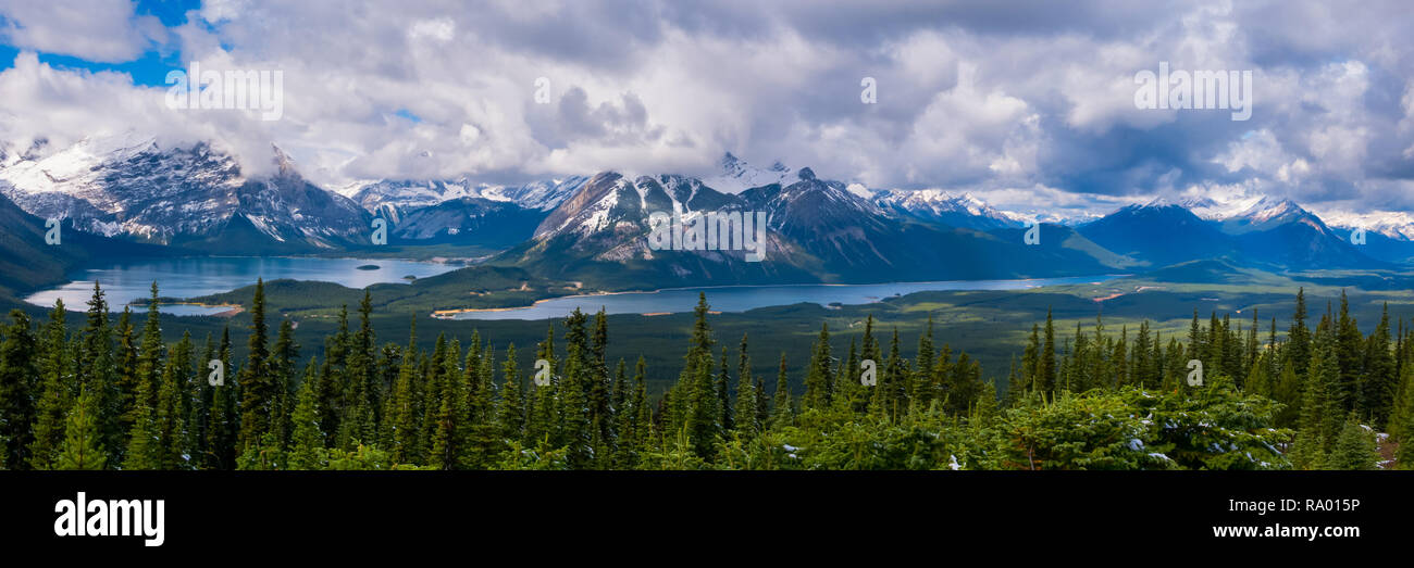 A panoramic view of the Kananaskis Valley including the Upper and Lower