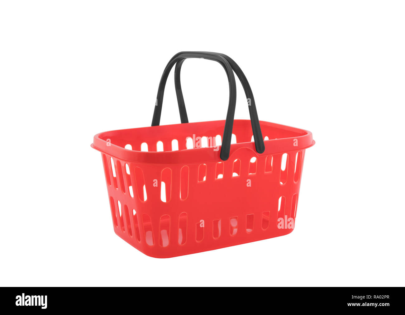 Red shopping basket isolated on white background Stock Photo