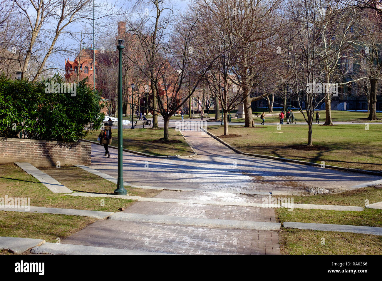 Footpaths on University of Pennsylvania, Philadelphia, Pennsylvania, USA Stock Photo