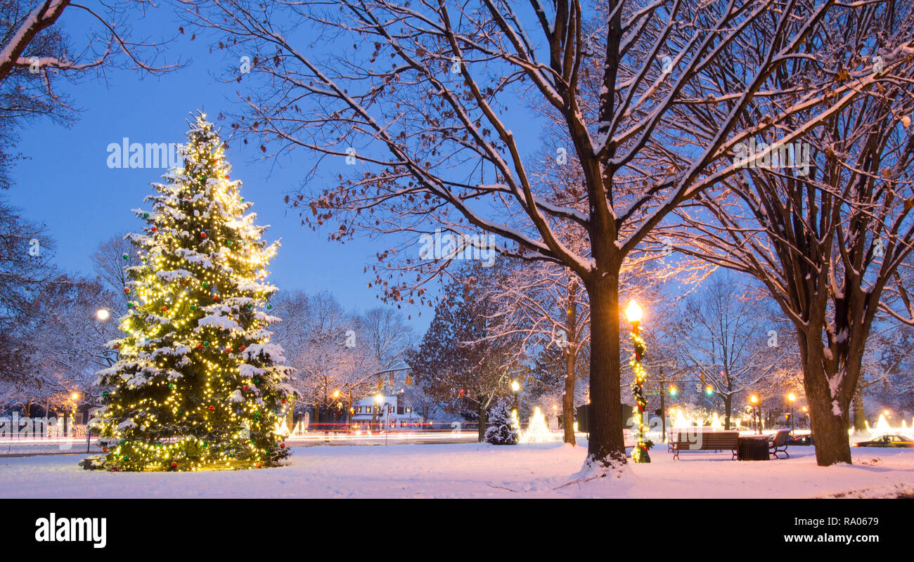 Worthington, Ohio Christmas Tree Stock Photo Alamy