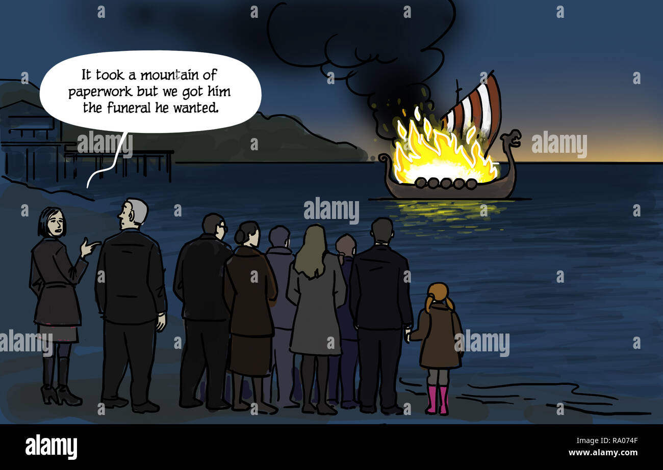 Funeral Service Cartoon Stock Photos Funeral Service Cartoon