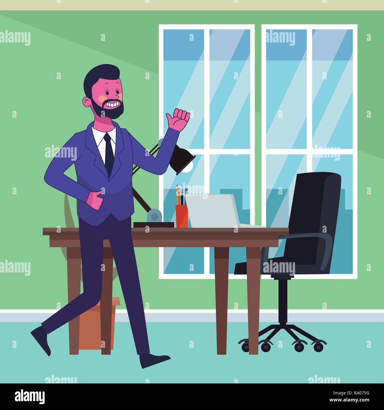 executive businessman cartoon vector illustration graphic design Stock ...