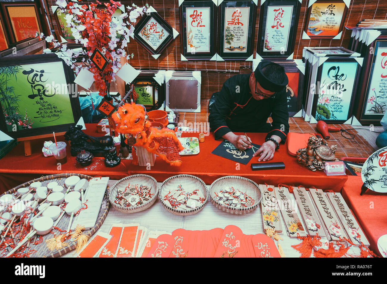 Vietnamese Scholar Write Calligraphy At Lunar New Year Calligraphy Festival Is A Popular Vietnamese Scholar Write Calligraphy At Lunar New Year Calligraphy Festival Is A Popular