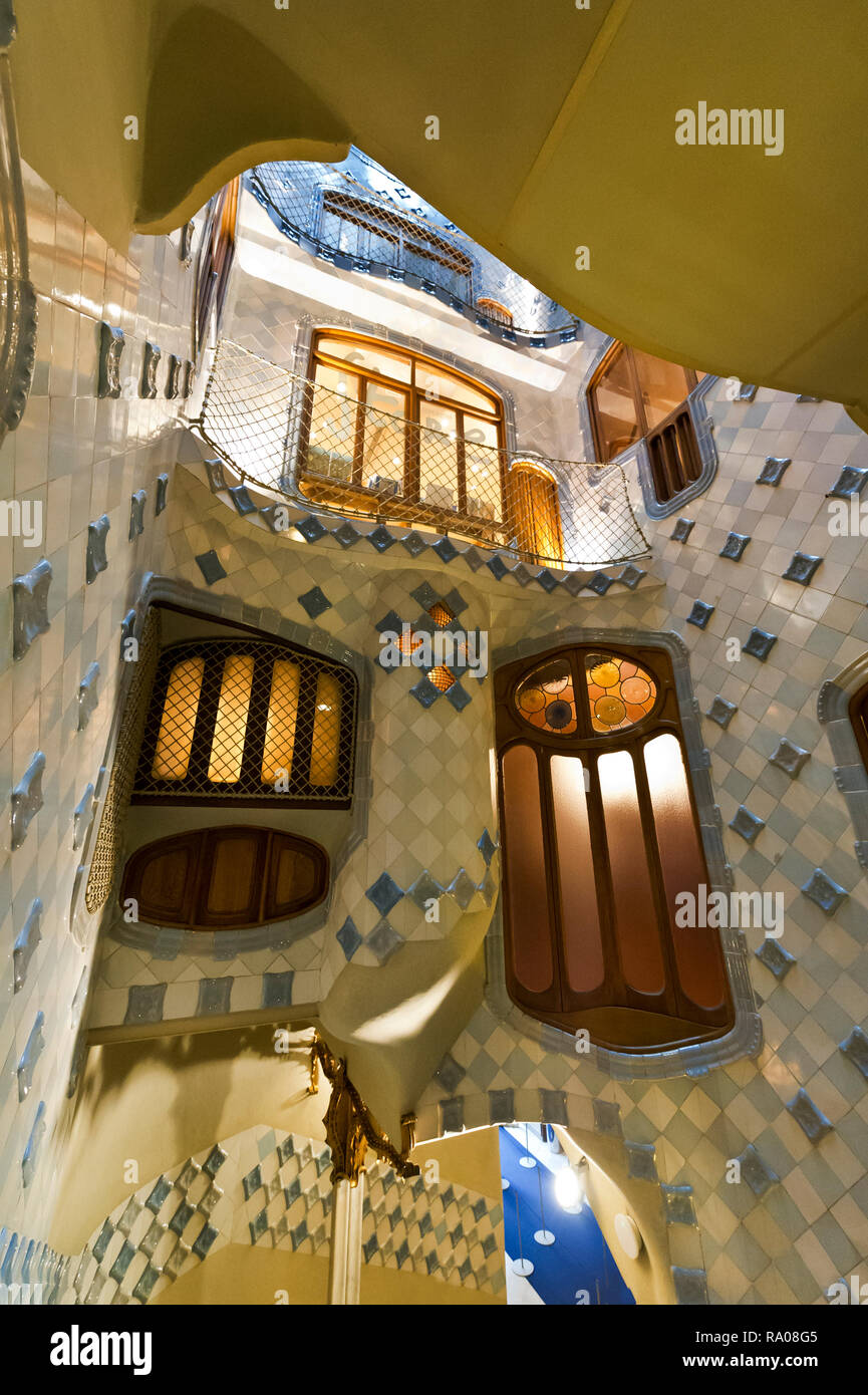 The interior of the Casa Batllo house designed by Antoni Gaudi, Barcelona,  Spain Stock Photo - Alamy
