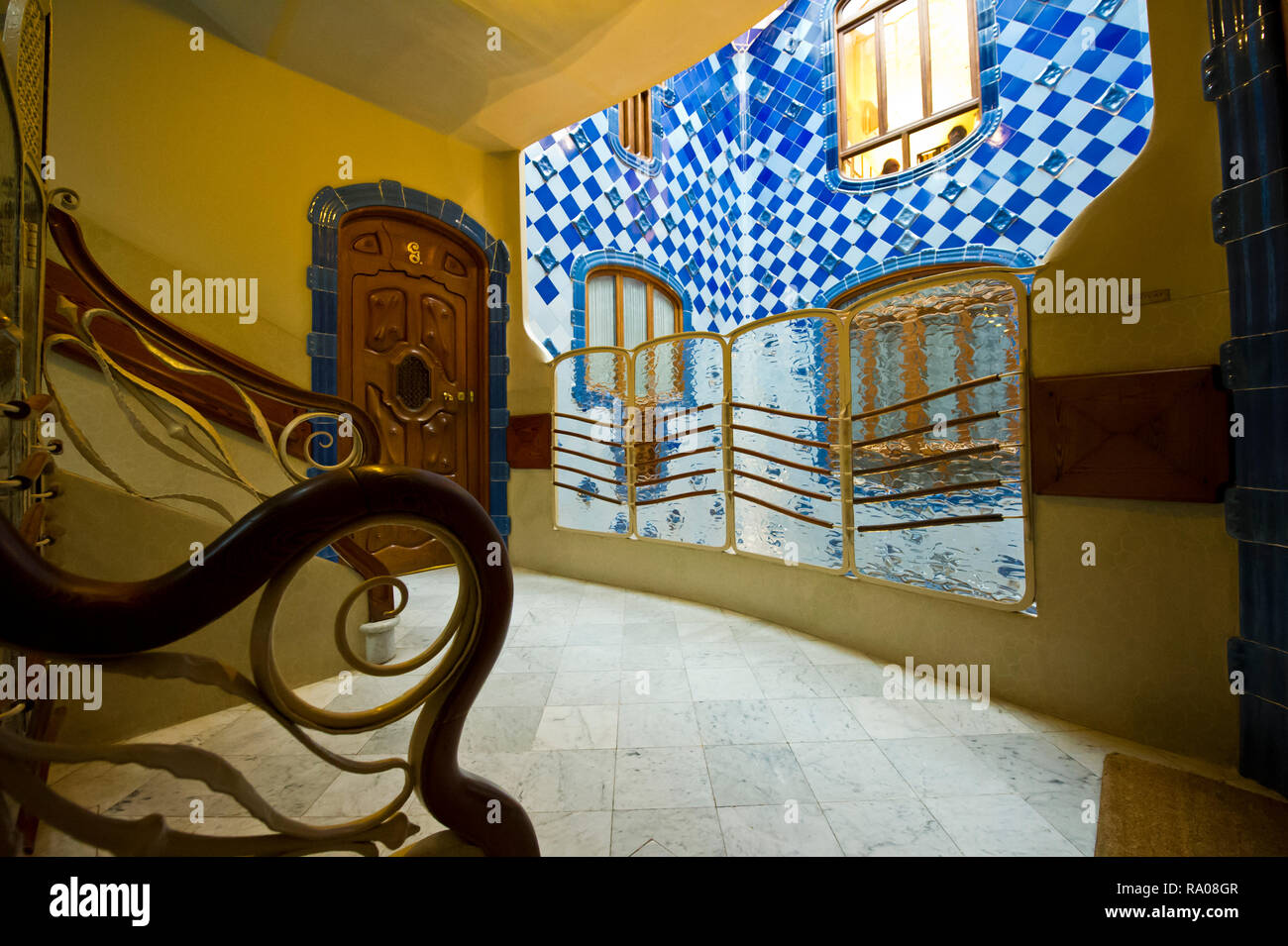 The interior of the Casa Batllo house designed by Antoni Gaudi ...