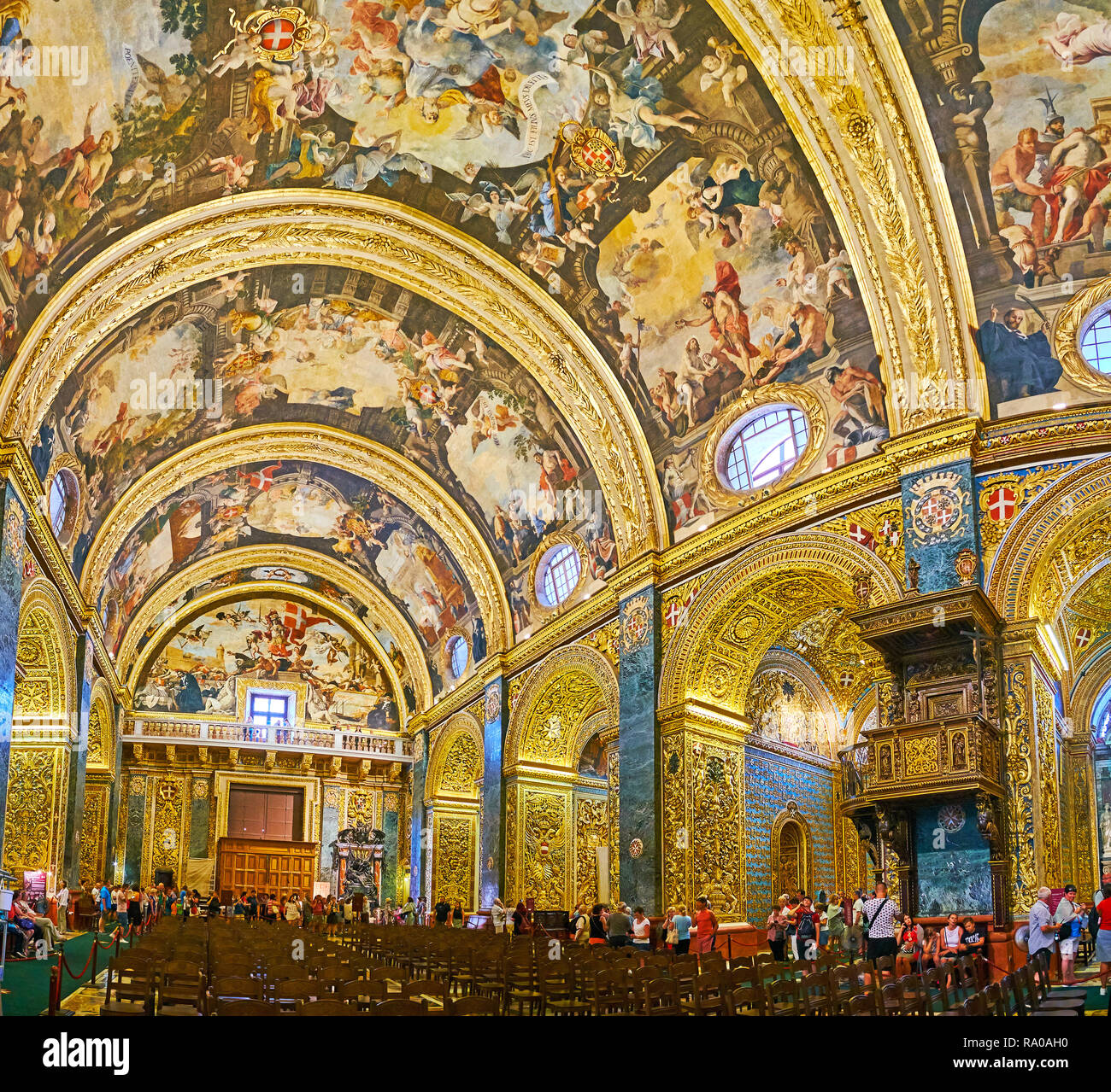 Valletta Malta June 18 2018 Splendid Nave Of St John S Co