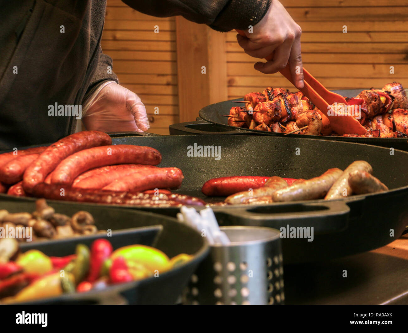 traditional food at Prague Castle Christmas Market Stock Photo Alamy