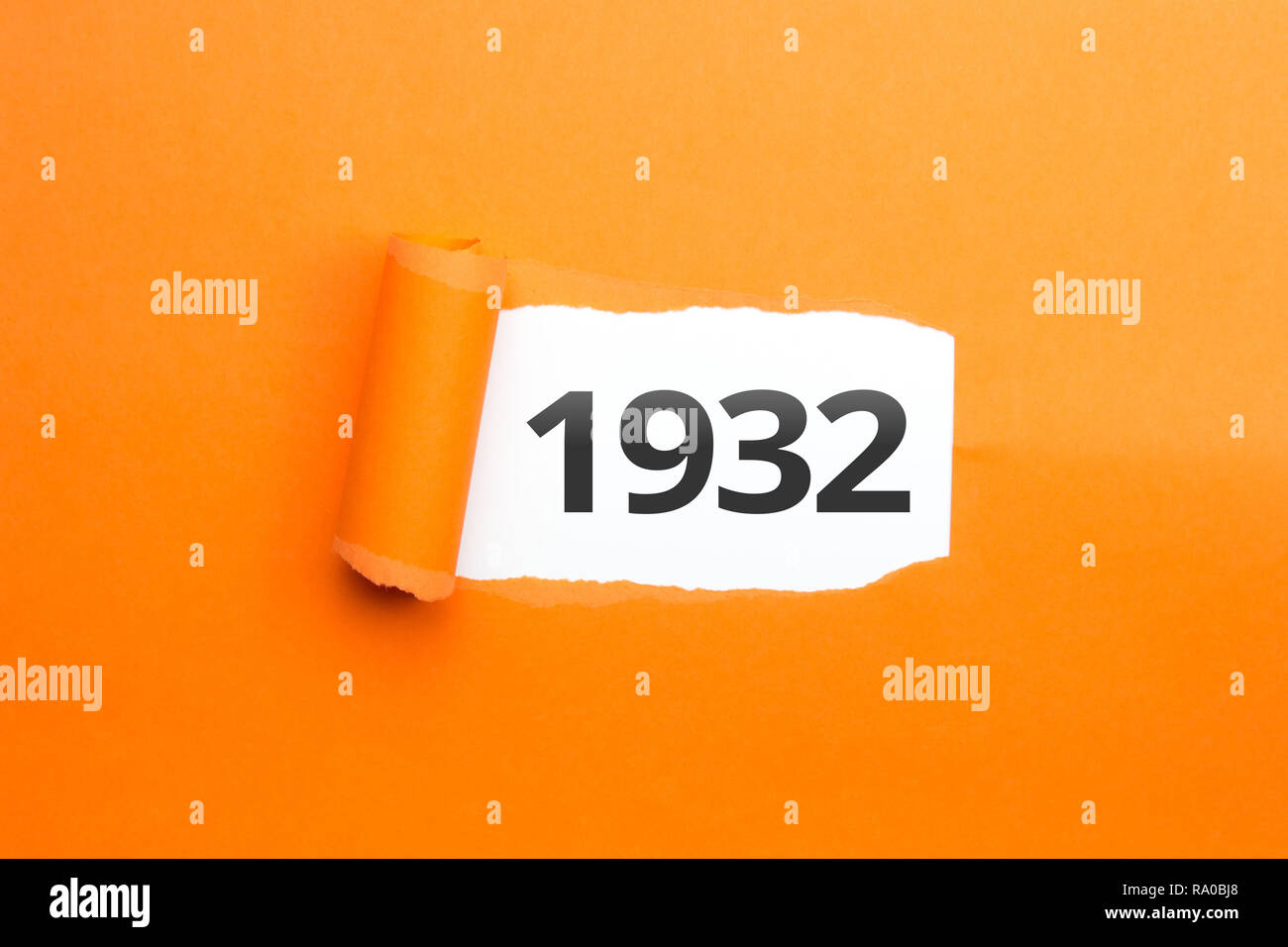 surprising Number / Year 1932 orange background Stock Photo - Alamy