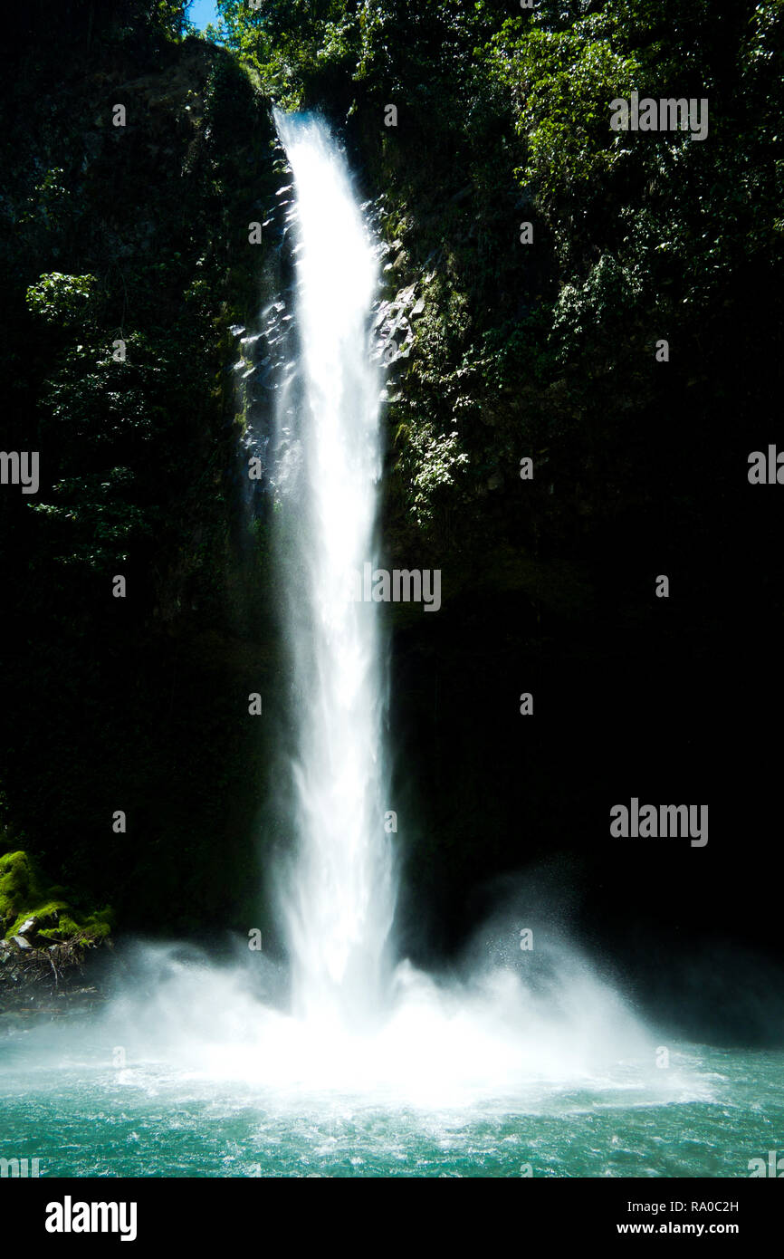 Waterfall. A 70 meter ribbon of clear white water that pours through a