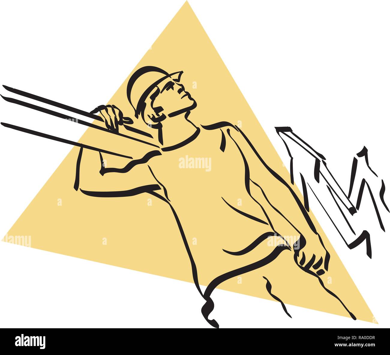 Illustration of a construction worker to work Stock Vector