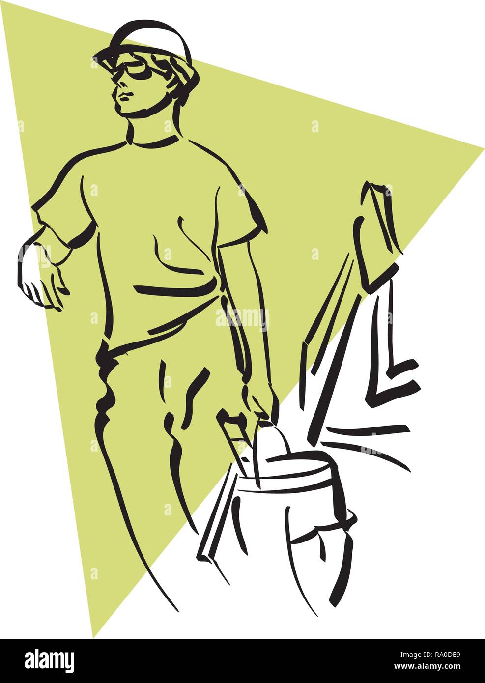 Illustration of a construction worker to work Stock Vector